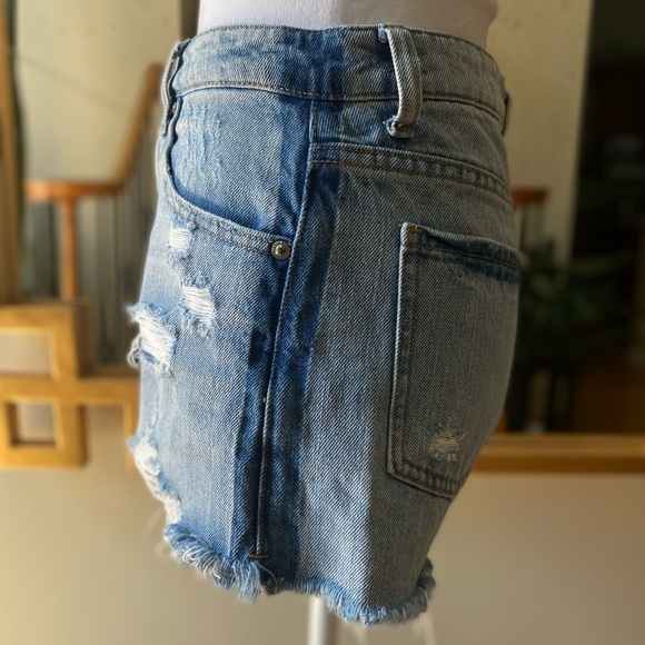 Pistola Two Tone Distressed Denim Shorts - Picture 9 of 15